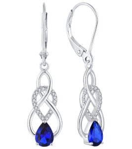 yl celtic knot earrings 925 sterling silver infinity dangle drop earring created sapphire twist leverback jewelry for women