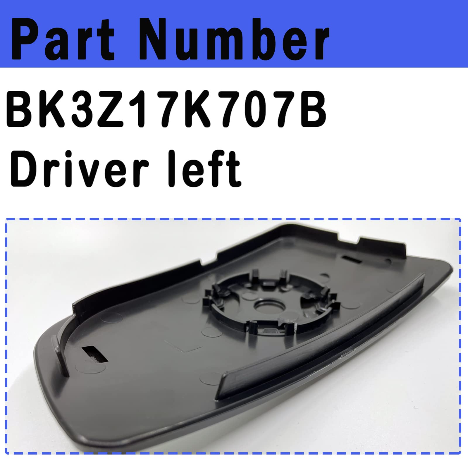 Transit Driver Side Lower Mirror Glass Compatible with 2015 2016 2017 Ford Transit T150 T250 T350 Left Pass Convex Lower Tow Mirror Glass with Rear Holder BK3Z-17K707-B