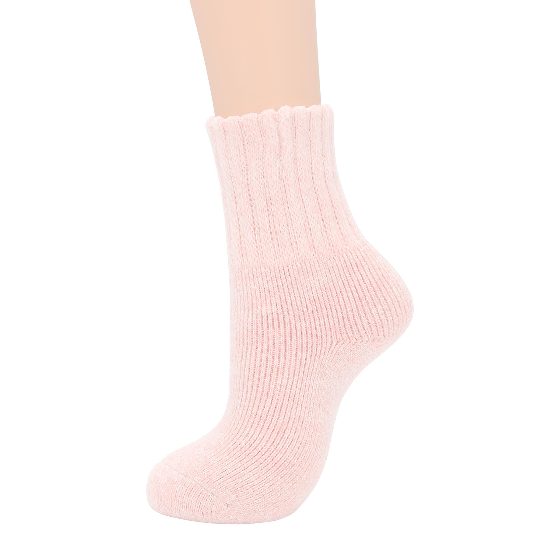 Zando Womens Merino Wool Socks for Women Long Thick Socks Winter Warm Cozy Socks Cute Boot Crew Socks Women's Athletic Running Cycling Hiking Sock Light Pink