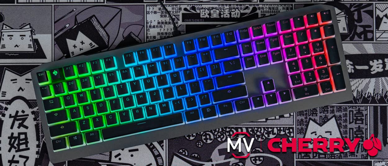 Cherry MV 3.0 Viola Wired Mechanical Gaming Keyboard. RGB Backlight with Cross Linear Viola Switches. from The Makers of The MX Switch. (Black)