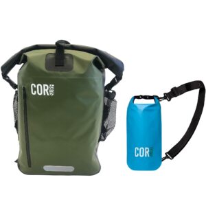 COR Surf 40L Waterproof Dry Bag Backpack and 10L Roll-Top Dry Bag