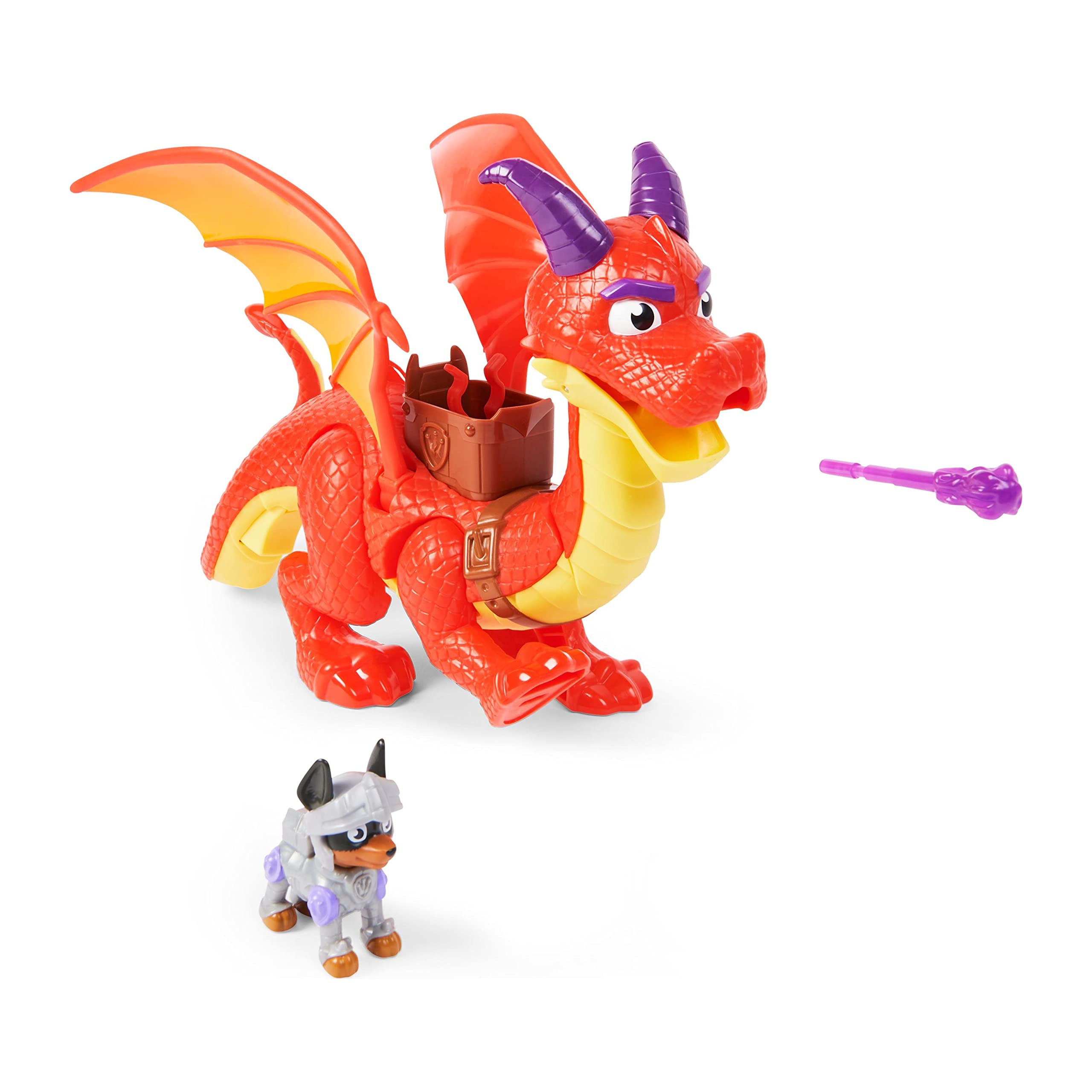 Spin Master 6062105 PAW Patrol Rescue Knights Sparks The Dragon with Super Wings and Pup Claw Action Figures, Set of 2