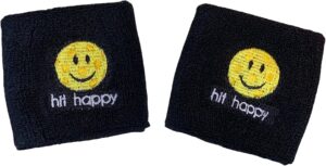 pickleball wristbands - hit happy (black)