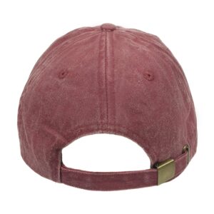 Kaufman - Personalized Adjustable Soft Washed Baseball Cap Custom Embroidered Hats for Men & Women (Burgundy)