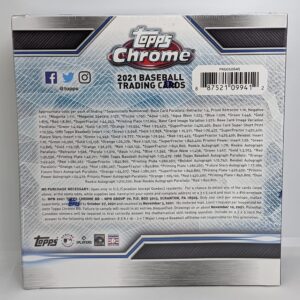 2021 Topps Chrome MLB Baseball Mega Box 50 Cards Includes 10 X-Fractor Parallels