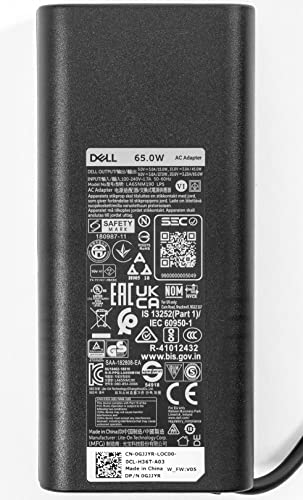 Dell 65W USB-C Laptop Charger for XPS and Latitude 5000 - Power Cord Included