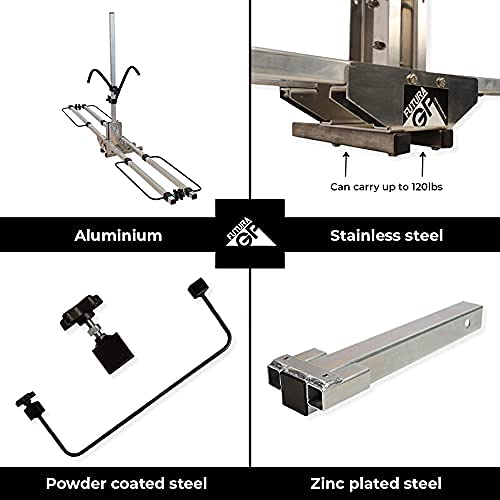 Futura GP 120 lbs Electric Bike RV Bike Rack for Travel Trailer Tongue A-Frame Bike Rack Bike Hitch Mount Rack (2-Inch Reicever)