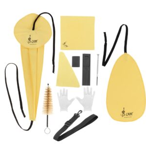 saxophone cleaning kit, 10-in-1 alto saxophone cleaning kit including sax cleaning cloth, mouthpiece brush, mini screwdriver cleaning cloth for flute and wind & woodwind instrument