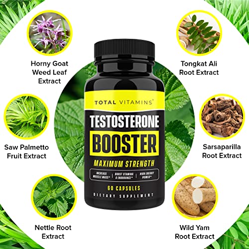 Testosterone Booster - Testosterone Supplement for Men - Male Enhancing Supplements - Testosterone Booster for Men Alpha Pills for Test Boost Max Muscle Growth, Libido, Energy, and Stamina Pills