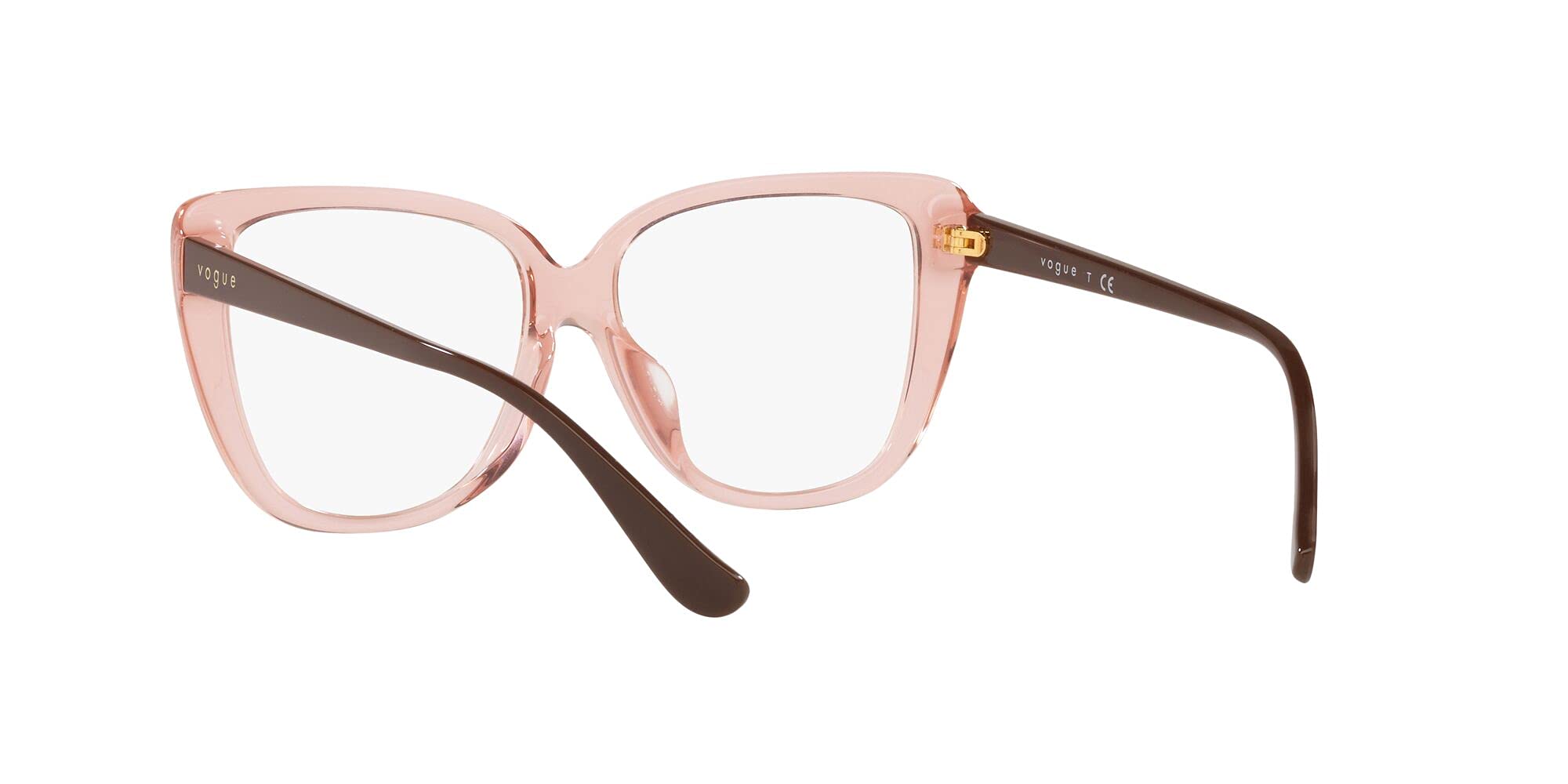 Vogue Eyewear Women's VO5413F Low Bridge Fit Butterfly Prescription Eyewear Frames, Transparent Pink/Demo Lens, 54 mm