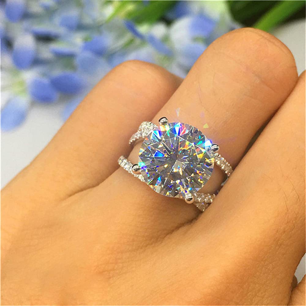 hsiyyecg Shiny Round Cut Cubic Zirconia Multi Row Cross Knot Women's Eternity Engagement Wedding Band Ring, X Cross Wrap Around CZ Rings Size 6-10 (US Code 8)