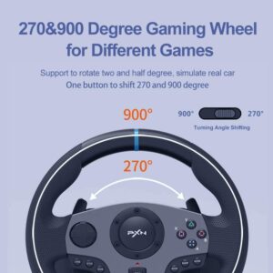 Racing Steering Wheel Gaming Racing Wheel, Used - Like New PXN Driving Wheel Volante PC 270/900 Degree Vibration and Shifter with Pedals for PC,PS3,PS4 (V9-1)