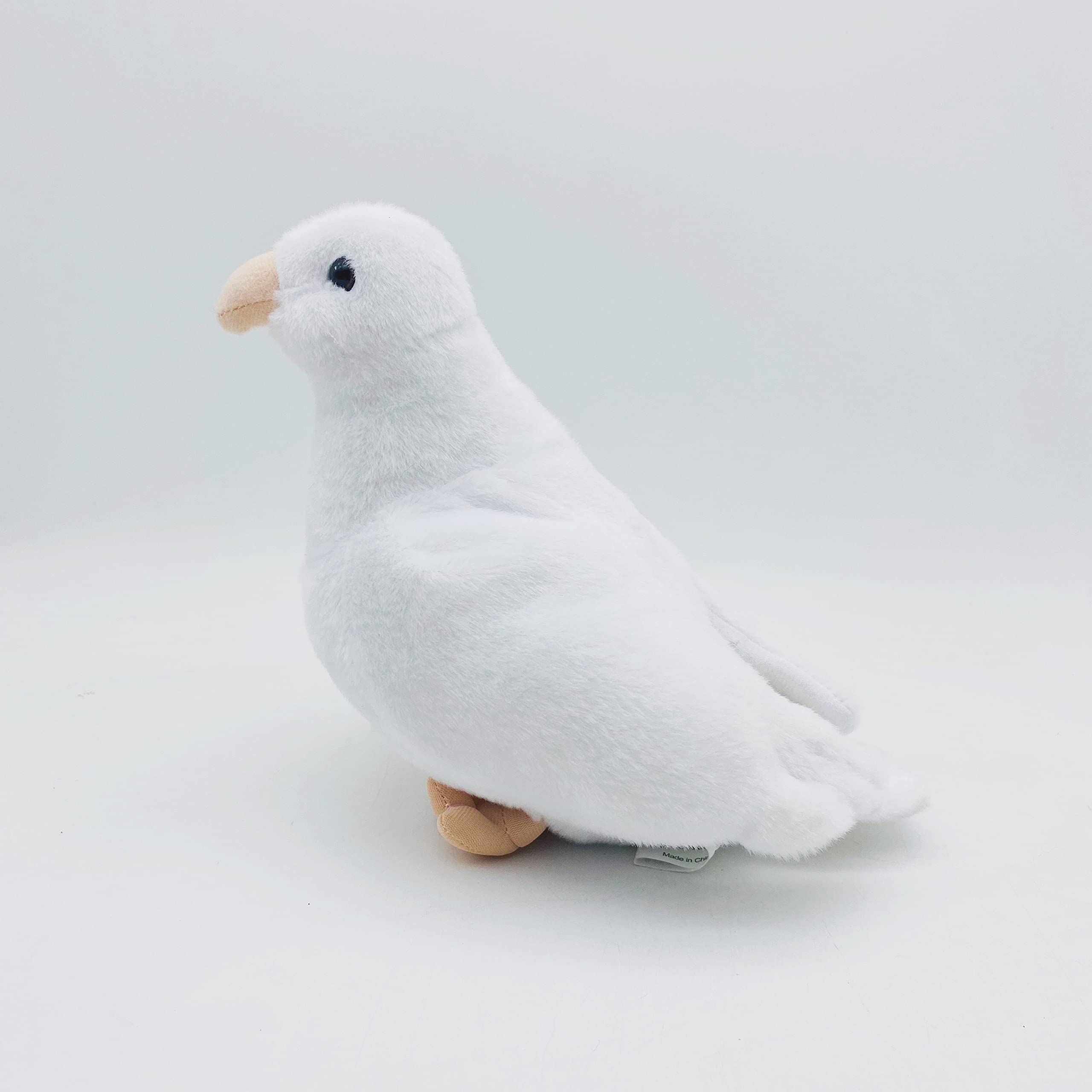 Simulation White Pigeon Stuffed Animal Toy - 8 inch Rock Pigeon Toys, Cute Pigeon as Gift (White)