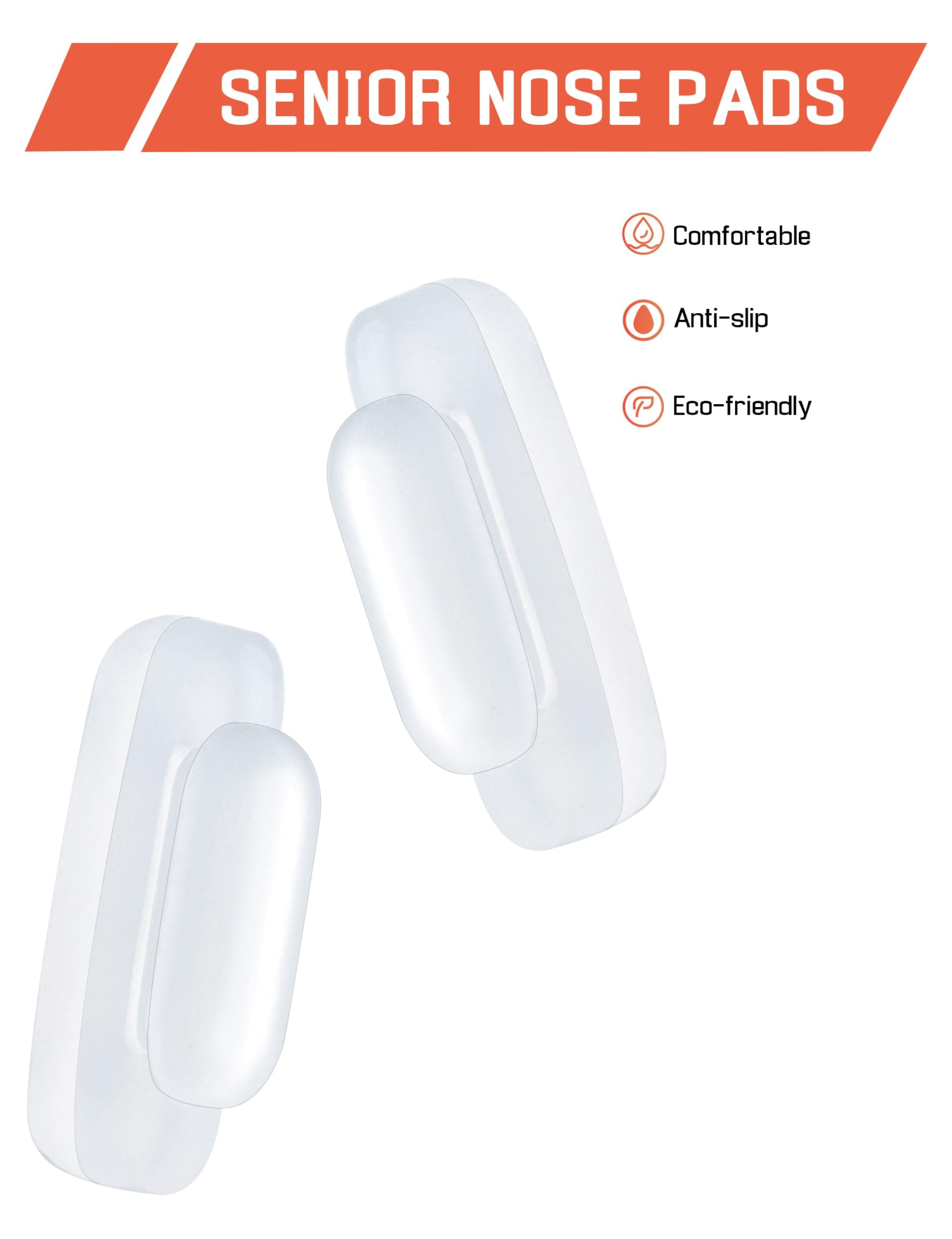 Bwake Replacement Nose Pieces Pads for Costa Del Mar South Point/Fernandina/Shipmaster/Ponce/Flagler/Paloma/Piper/Peli/Cook/Tower/Wader - Clear