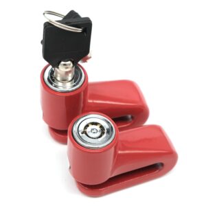 AutoE 2Pcs Bicycle Lock Bike Security Lock Disc Brake Lock Bicycle Accessories (Red)