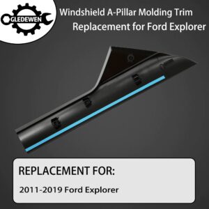 Windshield Trim Molding A-Pillar, Compatible with Ford Explorer 2011-2019, Front Outer Left Driver & Right Passenger Cover, Window Trim Moulding, BB5Z7803136AA, BB5Z7803137AA, Plastic Windshield Trim