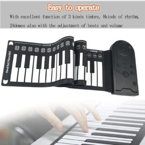 Roll Up Piano,49 Keys Electric Piano Keyboard,Portable Keyboard Piano,Keyboard Piano for Beginners(Black)