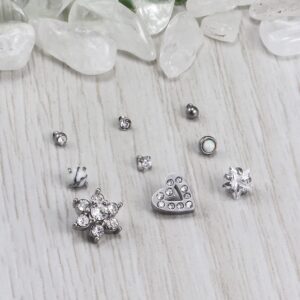 Ocptiy Dermal Piercing Jewelry Kit Dermal Tops 14G G23 Titanium Dermal Anchor Internally Threaded Dermal Replacement Piercing Tops Balls Jewelry Women Men