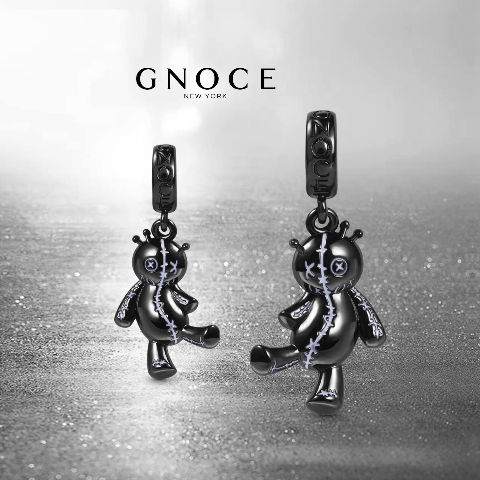 GNOCE Voodoo Doll Pendant Charm 925 Sterling Silver Dangle Bead Charms For Women Bracelet/Necklace Halloween Gifts For Wife(color-5)