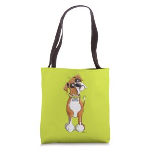 german boxer comic i gift for dogs friends boxer fan tote bag