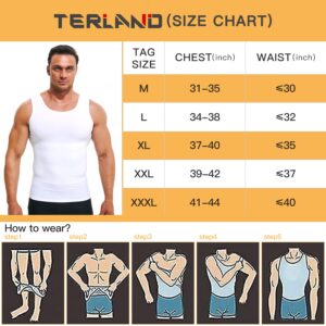 Mens Compression Shirt Slimming Undershirt Body Shaper Vest Workout Tank Tops Shapewear Abs Abdomen White