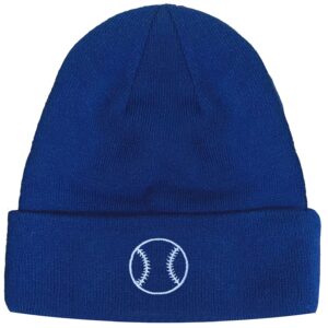 Los Angeles 3D Embroidery Classic Cuffed Knit Hat Beanie Toque Skull Cap - Blue OneSize