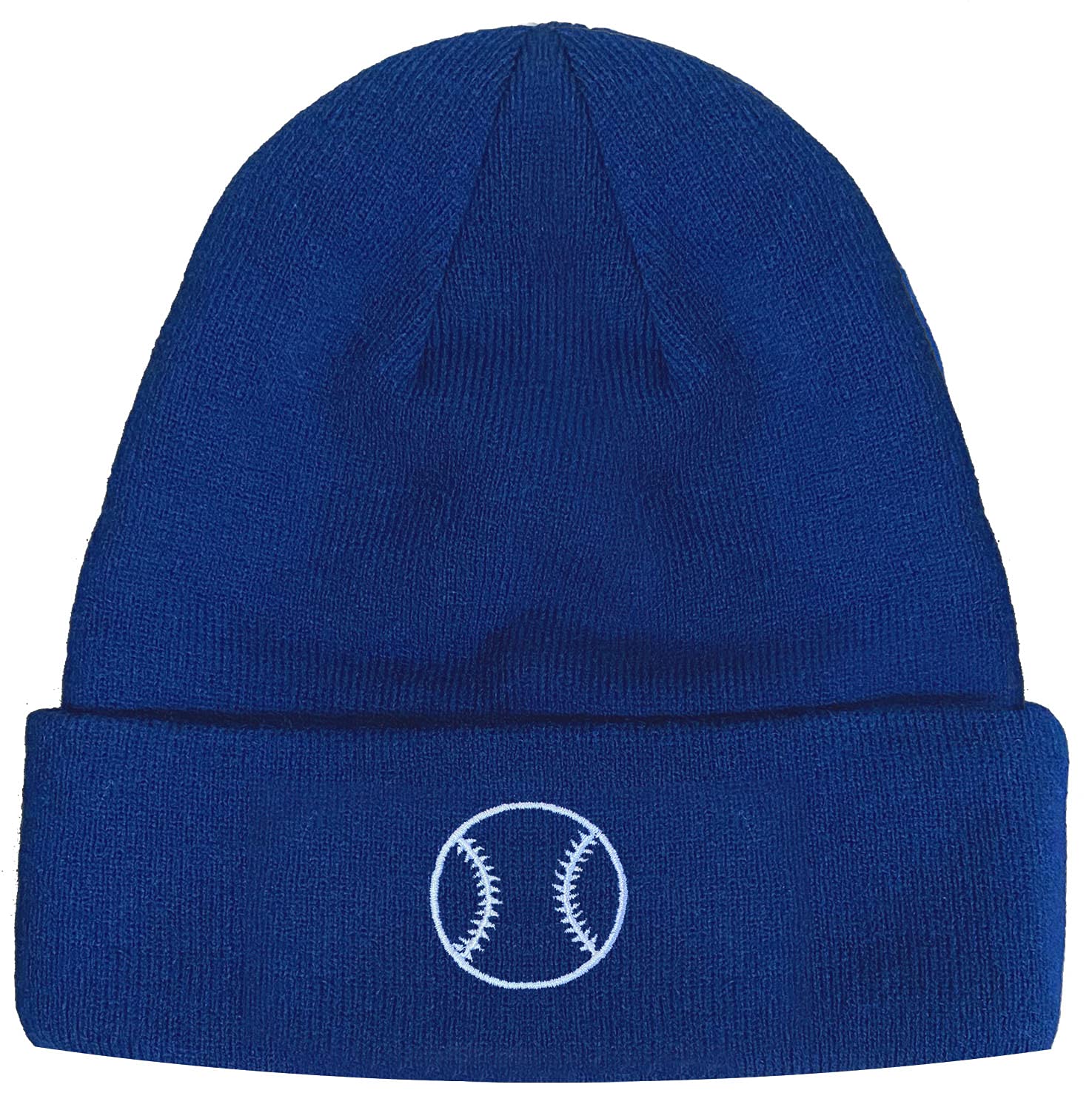 Los Angeles 3D Embroidery Classic Cuffed Knit Hat Beanie Toque Skull Cap - Blue OneSize