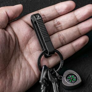 TISUR Belt loop keychain, Titanium belt clip Key Holder with titanium key ring, Gifts for Men Women