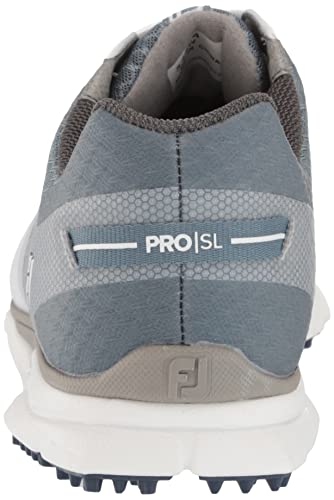 FootJoy Men's Pro|sl Sport Golf Shoe, White/Blue Fog, 10