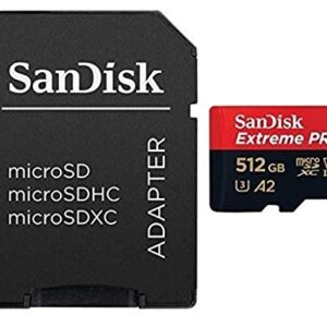 SanDisk 512GB Extreme Pro MicroSD Memory Card (2 Pack) Works with GoPro Hero 10 Black Action Camera U3 V30 4K A2 Class 10 (SDSQXCZ-512G-GN6MA) Bundle with 1 Everything But Stromboli Micro Card Reader