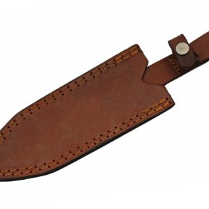 Szco Supplies 13" Railroad Spike Full Tang Spear-Point Hunting Knife with Leather Sheath, Brown, (HS-7900)