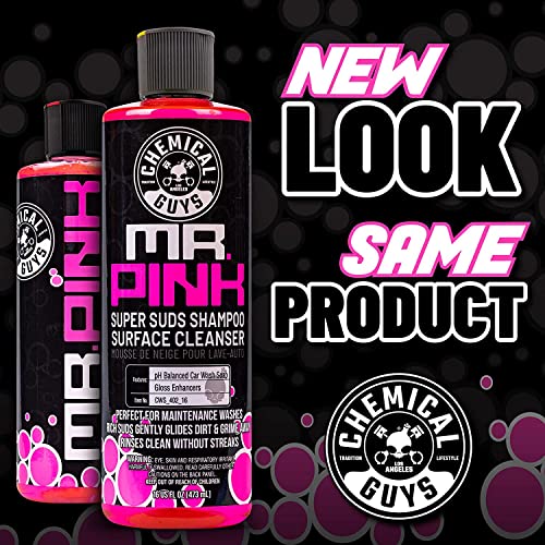 Chemical Guys Citrus Wash & Gloss and Mr. Pink Foaming Car Wash Deep Cleaning & Maintenance Wash Combo Pack (2-16 oz. Bottles)