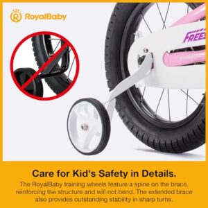 Royalbaby Freestyle 2 Handle Brakes Kids Bike Girls 14 Inch Childrens Bicycle with Training Wheels for Toddlers Beginners Age 3-5 Years, Pink