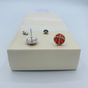 Men's Basketball Earrings - Basketball Stud Earrings for Women - Sports 925 Basketball Jewelry (Basketball)