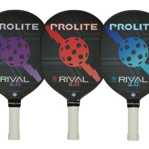 PROLITE Rival PowerSpin 2.0 Pickleball Paddle - Reactive Fiberglass with UV Protection Graphics and a 14 mm PolyCore - Made in The USA Since 1984 (Blue)