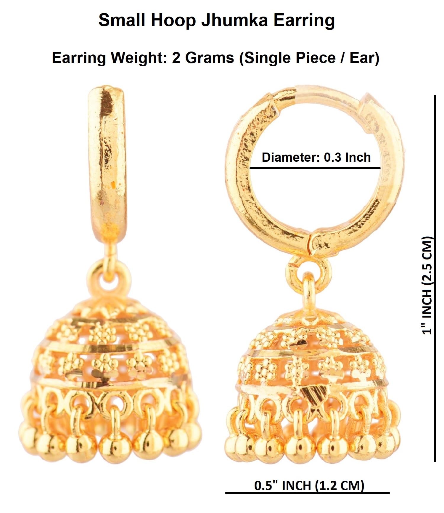 Efulgenz Gold Tone Jhumka Jhumki Hoop Earrings Indian Earrings for Women Traditional Bollywood Jhumka Jhumki Dangle Earrings Set for Women Indian Jewelry for Women Earrings