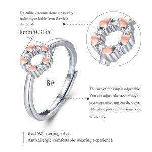 OHAYOO 926 Sterling Silver Ring for Women Adjustable Dragon/Dinosaur/Butterfly/Daisy/Planet/Lotus/SquirrelRing for Women