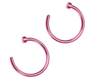 generic 2 pcs unisex surgical steel hinged clicker segment nose rings hoop helix cartilage earrings titanium steel body piercing stud, p318s8rmnfnbp16u206sk6y8, pink, 1 x 1 x 0.1 cm