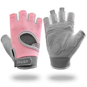 ihuan new breathable workout gloves for women & men - no more sweaty & full palm protection gym exercise, cycling， fitness, weightlifting, pull-ups, deadlifting, rowing