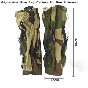 2 Pair Snake Gaiters Snake Boots Gaiters for Men Women Adjustable Waterproof Leg Gaiters for Hiking Hunting Trekking Trail Backpacking Snow Skiing Climbing Rattlesnake Snake Guards Snow Boot Gaiters…