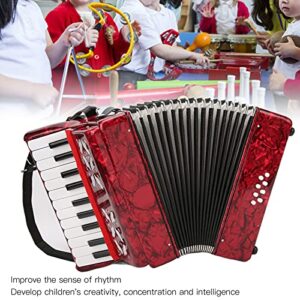 IRIN 22‑Key 8 Bass Accordion Piano Accordion Professional Educational Musical Instrument with Retractable Strap for Beginners Students 12.4 x 11.6 x 5.7in