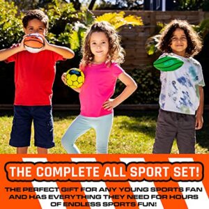 Nerf Mini Foam Sports Ball Set - Foam Football, Soccer Ball + Basketball Set Soft Foam Sports Set for Kids - Multicolor