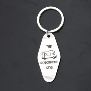 KUIYAI Vintage Motel Keychain The Motorhome Keys Gift RV Gifts Camping Gift Motor Vehicle Trailer Home Motorhome Gift for Camper (The motorhome keys)