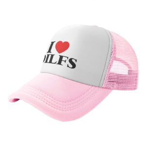 ennary trucker hat sports baseball cap casual hip-hop unisex leisure adjustable size pink