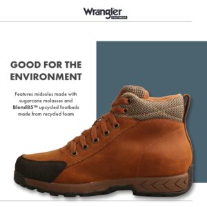 Wrangler Footwear 4In Trail Hiker High - Durable Hiking Boots for Women Featuring Double Leather Toe Cap, Waterproof LIng, and Midsoles Made with Sugarcane Molasses, Spice/Olive, 9.5 M, KWAW001