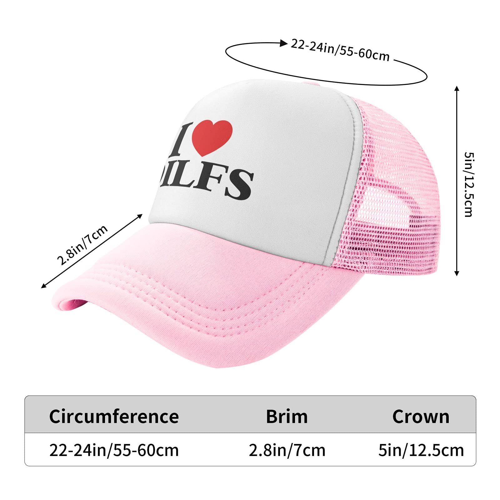 Ennary Trucker Hat Sports Baseball Cap Casual Hip-Hop Unisex Leisure Adjustable Size Pink