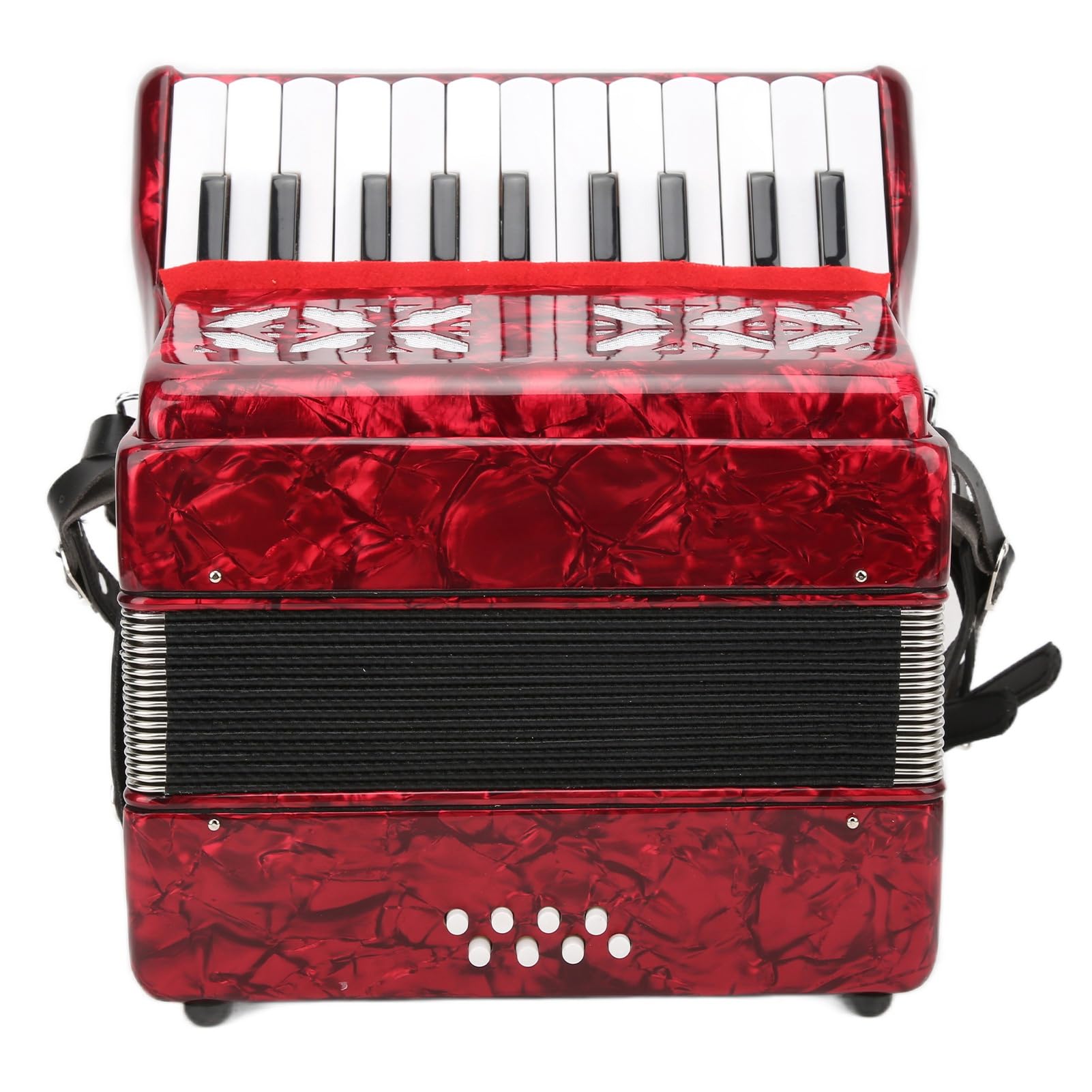 IRIN 22‑Key 8 Bass Accordion Piano Accordion Professional Educational Musical Instrument with Retractable Strap for Beginners Students 12.4 x 11.6 x 5.7in