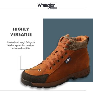 Wrangler Footwear 4In Trail Hiker High - Durable Hiking Boots for Women Featuring Double Leather Toe Cap, Waterproof LIng, and Midsoles Made with Sugarcane Molasses, Spice/Olive, 9.5 M, KWAW001