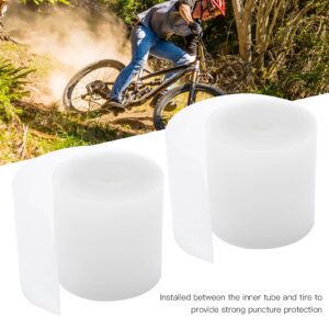 VGEBY Tire Liner, 2Pcs White Transparent Tire LinerPuncture Proof Inner Tire Protector Suitable for Mountain Bikes Road Bikes (26 inches) and Spare Supplies