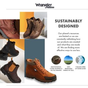 Wrangler Footwear 4In Trail Hiker High - Durable Hiking Boots for Women Featuring Double Leather Toe Cap, Waterproof LIng, and Midsoles Made with Sugarcane Molasses, Spice/Olive, 9.5 M, KWAW001